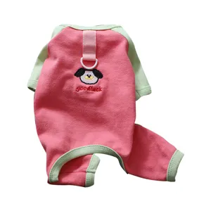 Spring summer thin pet dog clothes small dog color-blocked four-legged home clothes