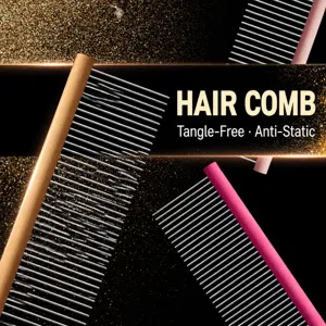 Pet grooming comb for cats and dogs, multi-functional metal pin comb to remove loose fur.