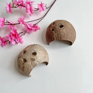 Guscio di noce di cocco naturale criceto nascondiglio piccola casa giocattolo arrampicata