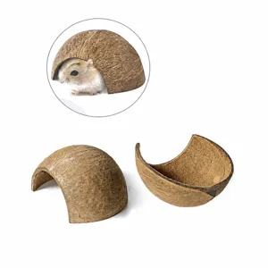 Guscio di cocco naturale nascondiglio per cricchi casa accessori habitat per piccoli animali