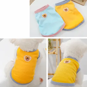 Summer thin breathable pet vest cute soft comfortable clothes for small cats and dogs main view