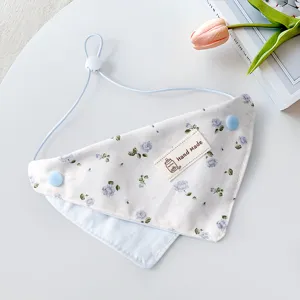 Cute floral pet dog bandana adjustable triangular bib for small medium dogs summer style
