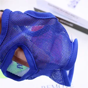 Breathable blue mesh dog vest for summer, lightweight cooling pet clothes for small dogs.