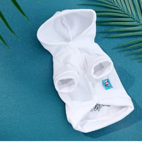 White pet cat dog hooded sweatshirt cute pullover apparel two-legged pet clothing
