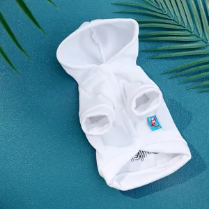 White pet hoodie cat clothes cute kitten sweatshirt with hood winter warm pet apparel