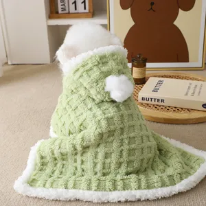 Animale Domestico Cane Inverno Caldo Pile Mantello Cappuccio Piccoli Cani Cucciolo Coperta Morbido Pile Corallo Abbigliamento Termico Cappotto Forniture per Animali