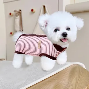 Pet Dog Clothes Striped Four Legged Apparel Puppy Autumn Winter Warm Jumpsuit