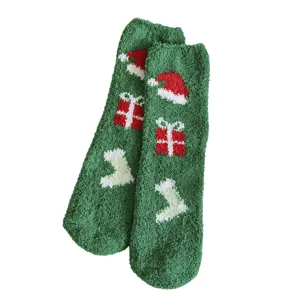 Chaussettes douillettes de Noël épaisses chaudes hiver polaire corail pour femmes mode