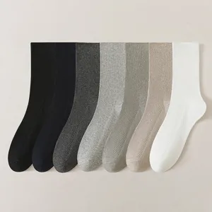 Herren Baumwolle Mittelsocken mit feinen Streifen, atmungsaktives Mehrfarben Set.