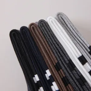 Calze a righe da uomo multicolore in cotone traspiranti calzini sportivi stile classico