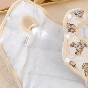Thickened warm pet winter vest cute bear print fleece puppy cotton coat cozy apparel for small dogs