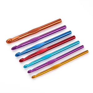 Bunt eloxierte Aluminium Einzelyarn Häkelnadeln Set für DIY Stricken und Handarbeiten