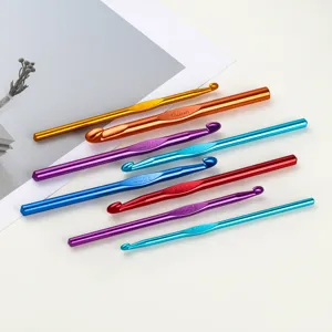 Bunte Aluminiumoxid Häkelnadel DIY Handgemachte Strickwerkzeug Für Garn Pullover Puppe Webnadel Zubehör