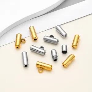 Fermoirs à Vis Cylindriques en Acier Inoxydable Connecteurs Boucles pour Création de Bijoux Collier Bracelet DIY Or Argent