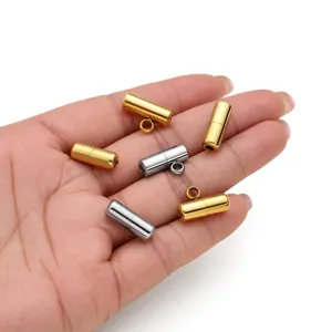 Fermoirs à vis cylindriques en acier inoxydable pour fabrication de bijoux et colliers