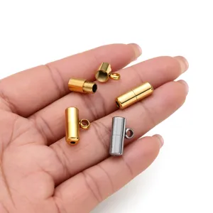 Fermoir à vis cylindrique en acier inoxydable connecteur bijoux DIY pour bracelet.