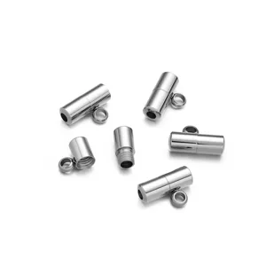Fermoir à vis cylindrique en acier inoxydable connecteur de bijoux pour bracelet DIY colle