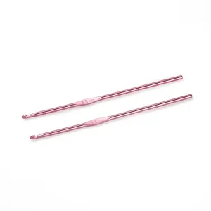 Rosa eloxierte Aluminium-Häkelnadel 3.5mm für DIY handgemachte Garnstrickwerkzeuge