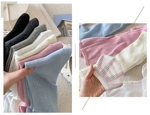 Womens sheer mesh mid tube socks breathable hollow out ballet style slouch socks detail view
