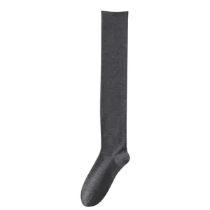 Dunkelgraue Wolle Overknee Winter warme lange Socken für Damen gemütliche Strümpfe