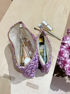 Floral makeup bag set of two large capacity cosmetic pouch cute toiletry organizer for travel