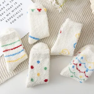 Donne Bianco Pile Corallo Calde Soffici Calze Inverno Spesse Peluche Sonno Pavimento