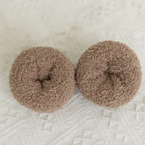Cozy fuzzy coral fleece winter floor socks, thick soft warm sleep socks for indoor daily wear.