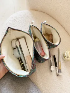 Large capacity dragon pattern cosmetic bag set, portable travel makeup pouch and organizer.