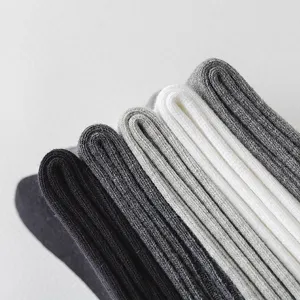 Chaussettes mi-mollet unies côtelées pour homme affaires respirantes longues pack