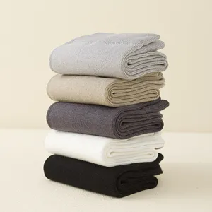 Katoenen heren sokken effen kleur casual ademend basis sokken voor dagelijks 5 paar