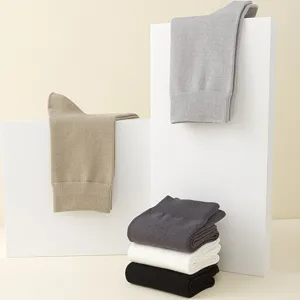 Heren puur katoen effen halverwege kuit casual sokken zacht ademend comfort set pack