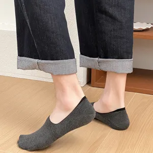 Herren Baumwolle unsichtbare Füßlinge Sommer dünn rutschfest flach casual grau Socken