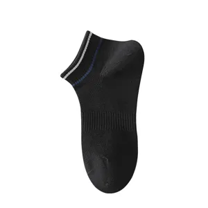 Herren Baumwolle Sneakersocken schwarz atmungsaktives Mesh Sport kurze Socken Freizeit