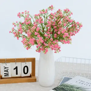 Künstlicher Schleierkraut Blumenstrauß Weichgummi Simulations Blumen Für Hochzeit Brautstrauß Heim Hotel Dekoration