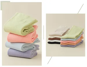 Calzini da donna a tubo medio tinta unita in cotone casual uso quotidiano moda carini
