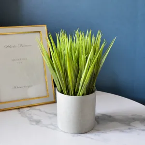 Artificial potted plant faux grass green tabletop decor home indoor ornament small bonsai.
