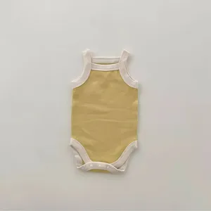 Baby summer cotton sleeveless tank romper cute newborn baby boy girl bodysuit onesie clothing