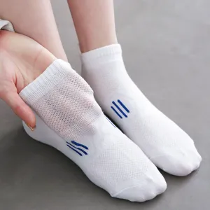 Chaussettes courtes en maille blanche pour femmes sport d ete respirantes bas de cheville