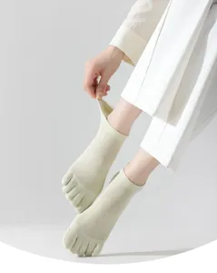 Breathable mesh toe socks for women, pure color low cut five finger socks comfortable summer.