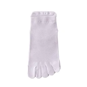 Women cotton summer thin breathable mesh five toe socks solid color low cut flat view