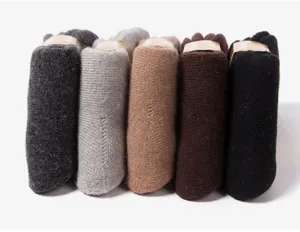 Herren dicke thermische Wolle Wintersocken einfarbig gemütlich Mitte Schlauch Socken