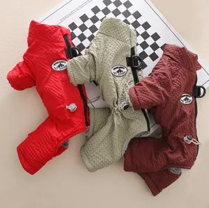 Winter warm fleece dog cotton coat with traction buckle small pet apparel detail view items