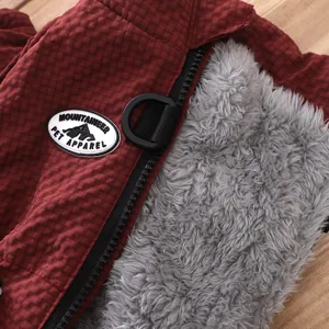 Warm fleece pet dog winter coat with leash ring and cozy plush lining for small dogs apparel.