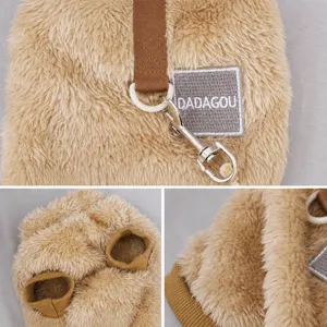 Dog winter fleece vest coat with leash ring warm small puppy apparel outdoor wear main