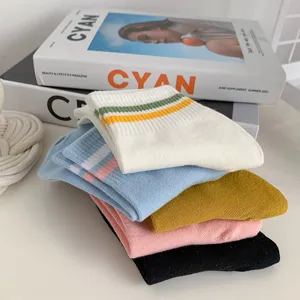 Women Short Socks Cotton Casual Sport Striped Breathable Elastic Soft Daily Wear Fashion Ankle Socks