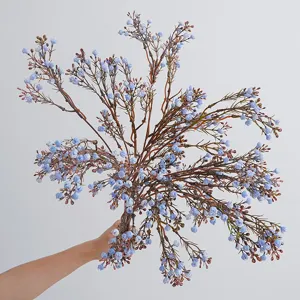 Künstliche blaue Wachsblume Zweige künstliche Blumenarrangements Heimtextilien Strauß Party