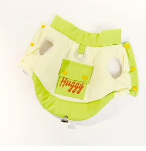Thick candy color turtle neck puppy vest with leash ring and pocket for small dogs detail