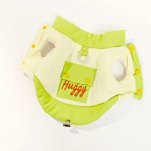 Warm dog winter vest candy color high neck pet apparel with leash ring small dogs clothing