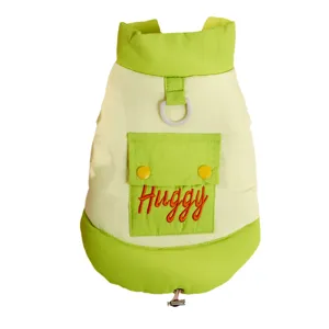 Candy color thick winter dog vest with high collar and leash D-ring for small pets puppy warmth.
