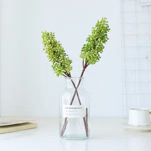 Artificial succulent flower branch green berry plant for home and office room decor